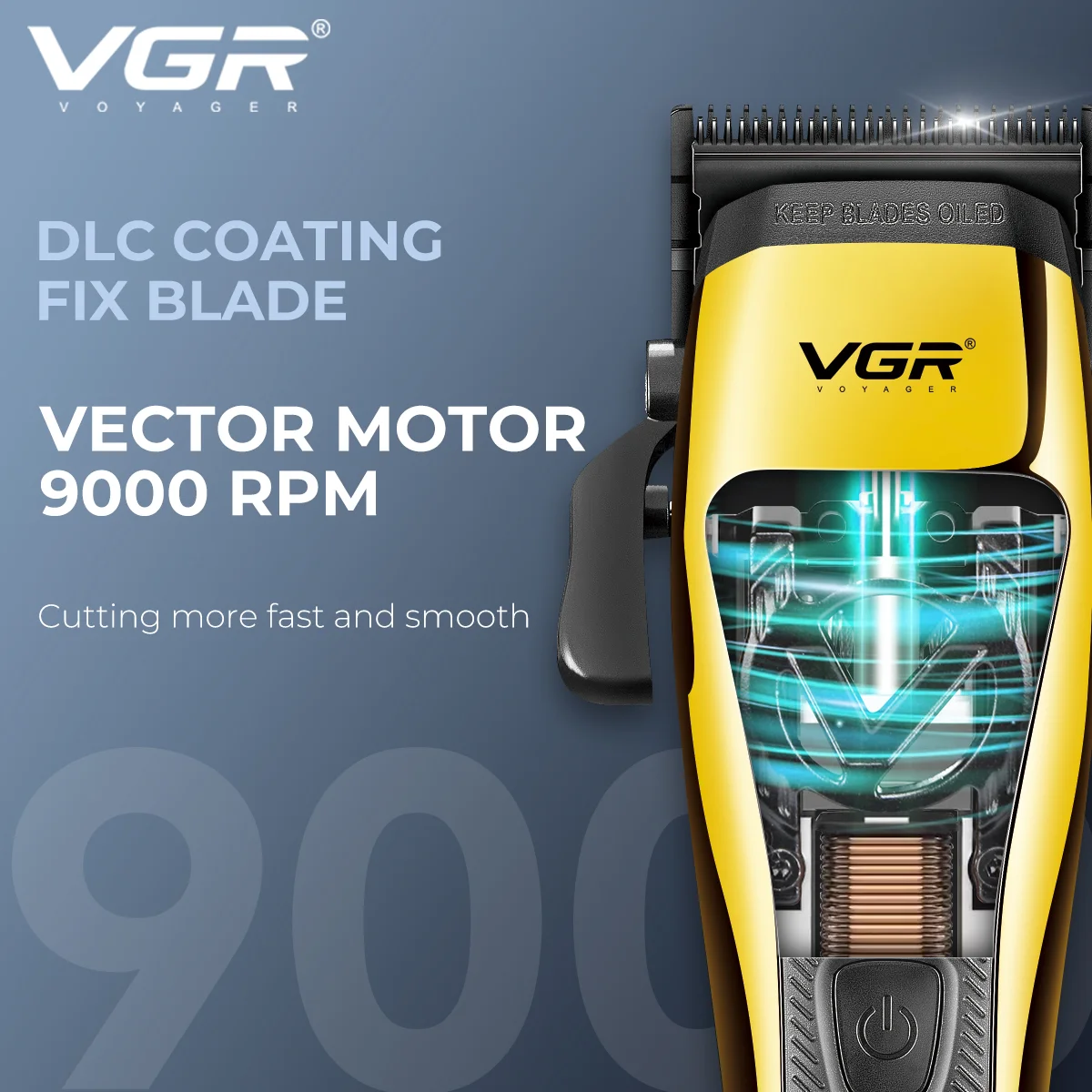 V-015 Clipper Saç Tıraş Makinesi - Yedek Kapak - Taşıma Çantalı