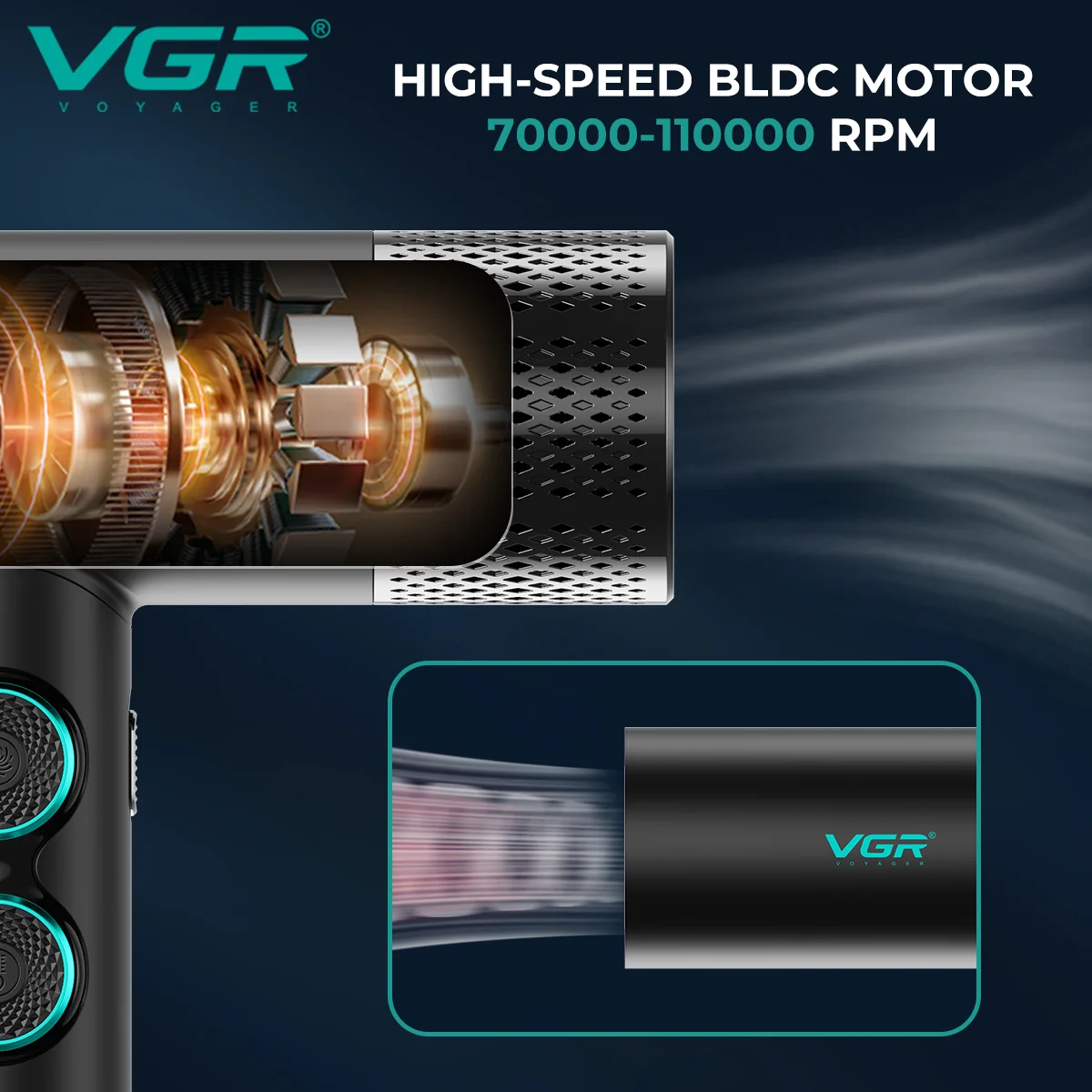 V-401 Profesyonel Fön Makinesi Negatif İyon, BLDC Motorlu - Kurutma Makinesi