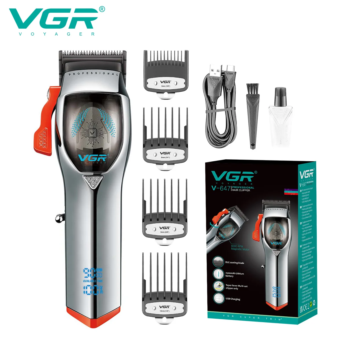 VGR V-647 Profesyonel DLC Kaplama Saç Tıraş Makinesi (Clipper)