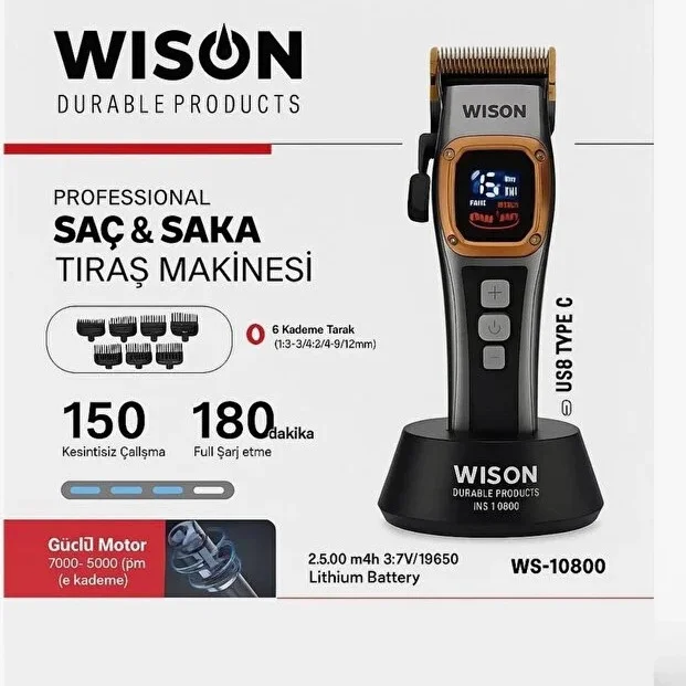 Wison WS-10800 Profesyonel Saç Tıraş Makinesi (Clipper)