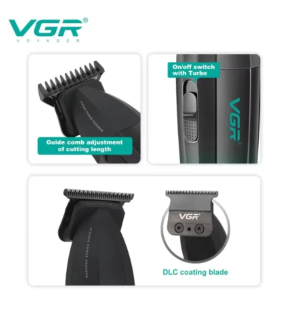 VGR Tıraş Makinesi V-906 Salon Series 9000 RPM Metal Gövde Saç Sakal Kesme Makinesi