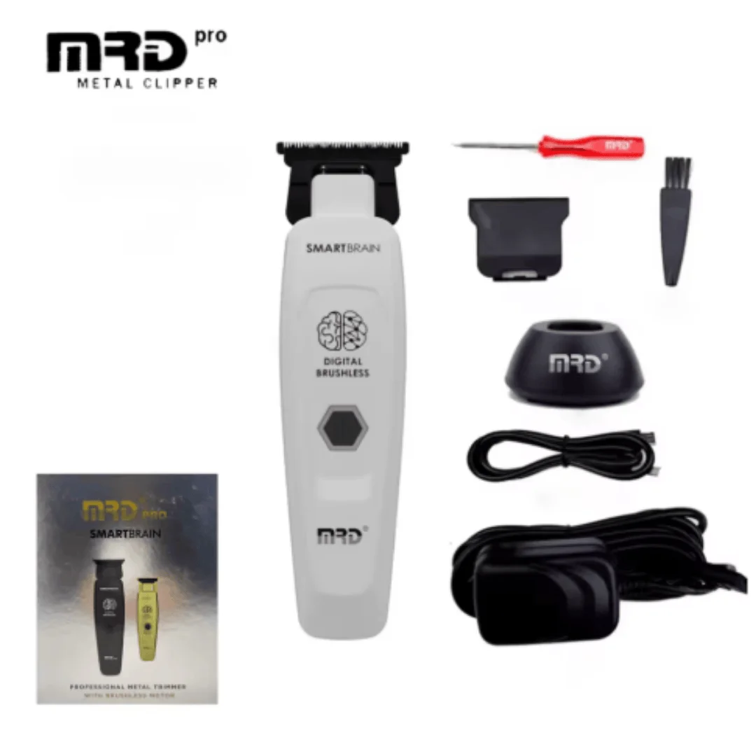 MRD PRO Smart Brain GMT-90 Profesyonel Saç Sakal Çizim Makinesi (Trimmer) (BEYAZ)