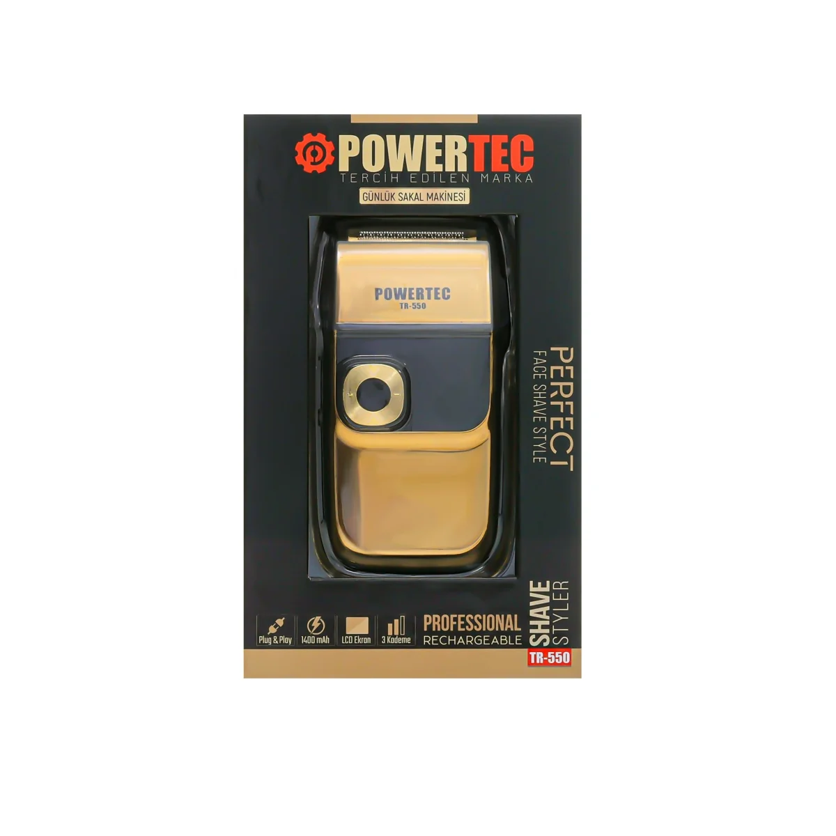 Powertec TR-550 Şarjlı Günlük Sakal Sinekkaydı Tıraş Makinesi